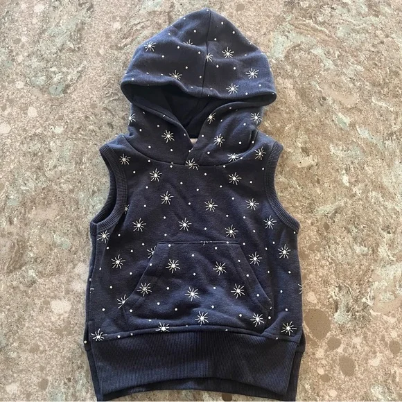 Little Bipsy Navy 🎇 Star Sleeveless Hoodie & Shorts Set - Picture 3 of 15
